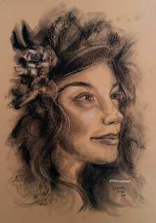 Carboncillo, Retrato en cisco, 4 Sesiones, incluye materiales