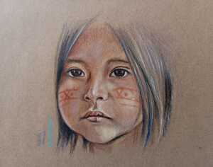 Lápiz de color, Retrato fotorrealista, 4 Sesiones, incluye materiales